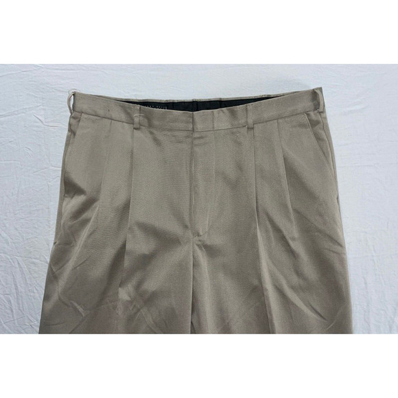 Perry Ellis Portfolio Washable Pleated/Cuffed Microfiber Dress Slacks. 38X32 EUC - Picture 6 of 9
